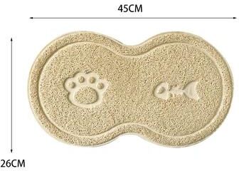 Uplift Essentials Non Slip Waterproof Pet Food Placement & Litter Mat beige