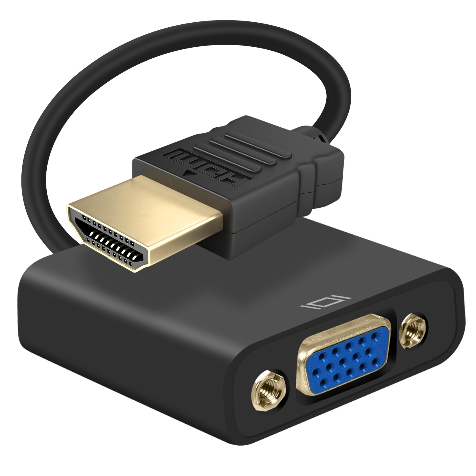 Avizar HDMI naar VGA adapter met HD 1080p beeldkwaliteit, zwart, 20 cm
