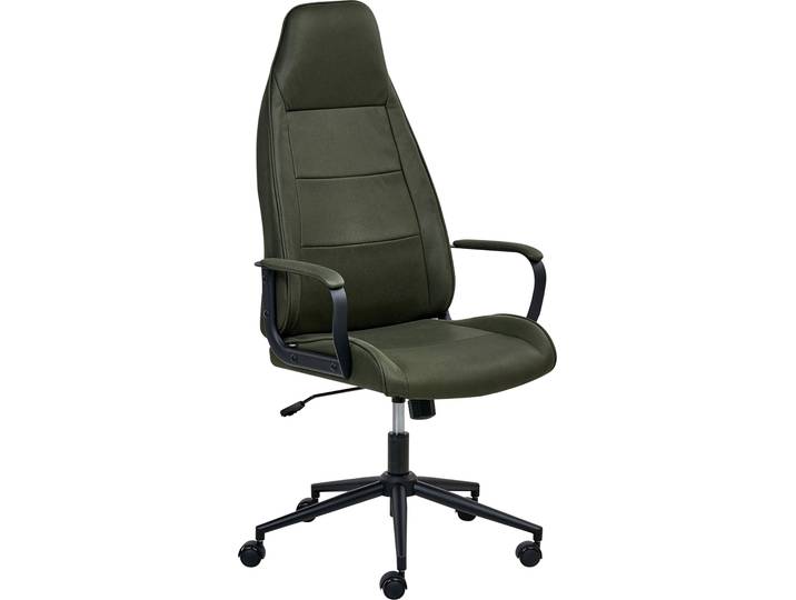 BELIANI Bürostuhl dunkelgrüner Stoffbezug drehbar höhenverstellbar mit Armlehnen Home Office Arbeitszimmer traditionell modern