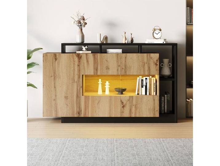 Buffet LED - GUTENT - Moderne - 5 portes - Commande Bluetooth - 16 couleurs RVB