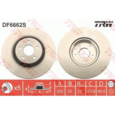 TRW Bremsscheibe df6662s 320mm 25mm für Ford