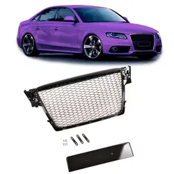 Sportgrill / Kühlergrill passend für Audi A4 B8 08-12 Hochglanz schwarz in Wabendesign