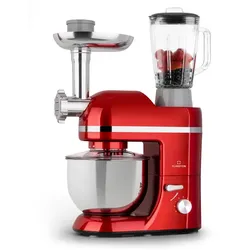 Klarstein Lucia Elegance Küchenmaschine Mixer Fleischwolf 1800W BPA-frei Rot