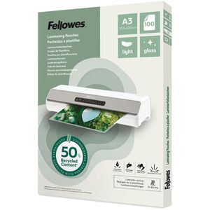 Fellowes Laminierfolien 100142988, DIN A3, 80 mic, glänzend, 100 Stück