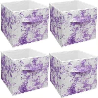 Sorbus Cube Storage Bins (4-Pack, Tie-Dye Purple)