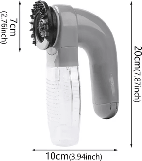 Inspire Picks Portable Pet Hair Vacuum Grooming Brush With Electric Massage And Dual Cleaning Function gray