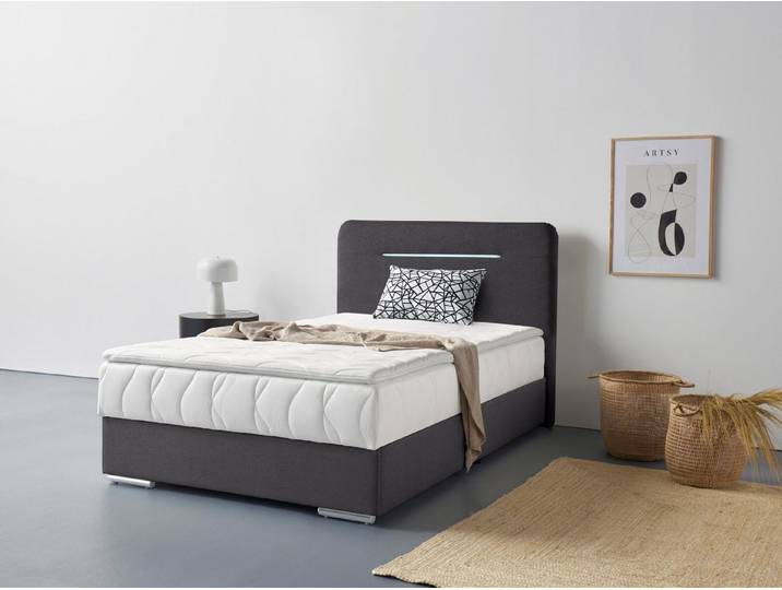 COTTA Boxbett Lighstar, inklusive LED-Beleuchtung, Topper, Bettkasten und Zierkissen