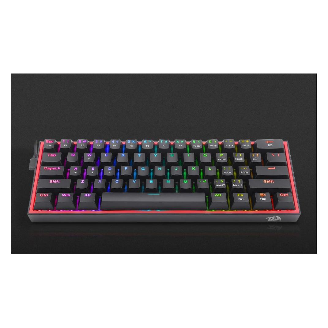 Redragon Fizz Pro Black, Wired & 2,4G & BT Mechanische Tastatur, RGB, Blue Switch Black EN (Eng. Int., Kabelgebunden, Kabellos) (54828667)