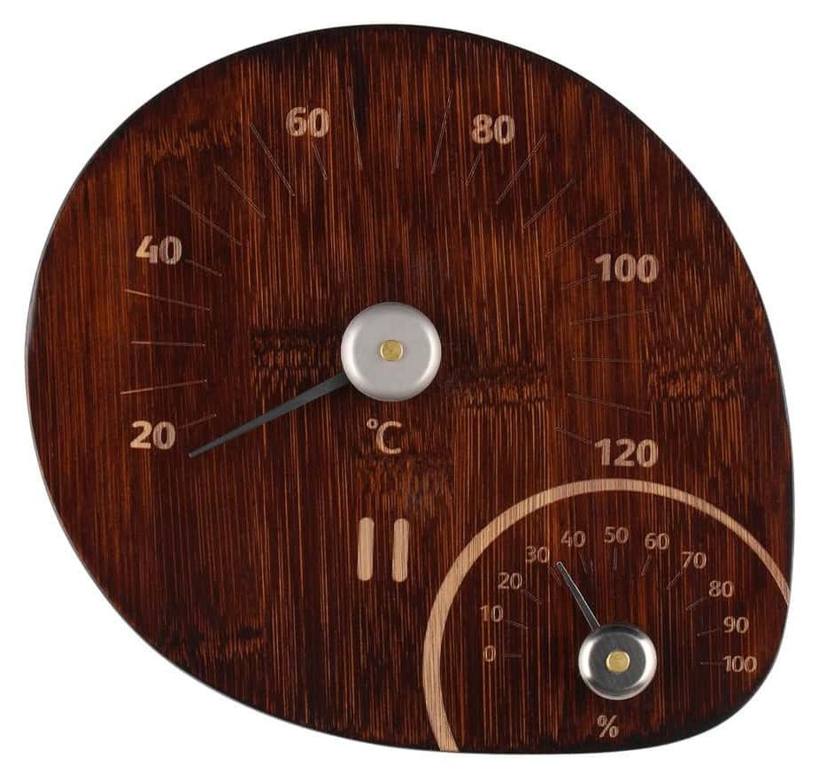 Tammer Brands Rento sauna-thermometer en -hygrometer, donker bamboe