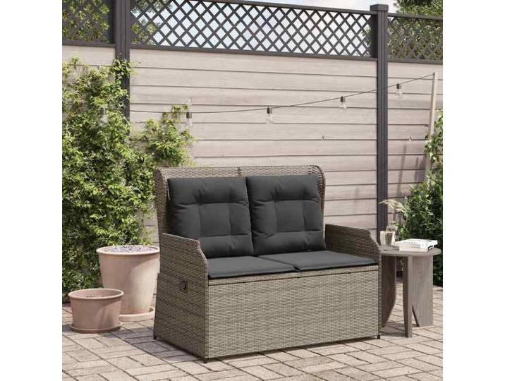 Gris Banc de jardin Gris polyrotin - Meuble de balcon LV58565