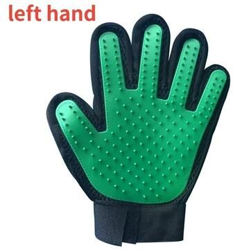 Uplifted Finds Silicone Five Finger Pet De Shedding Grooming Glove left Green