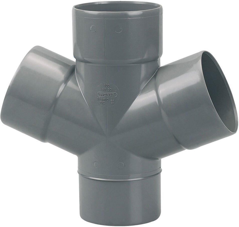 Culotte double parallèle PVC mâle-femelle 67° D100 WAVIN 3025814
