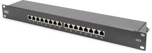Digitus 16 Port Netzwerk-Patchpanel 483 mm (19") CAT 6 1 HE Bestückt