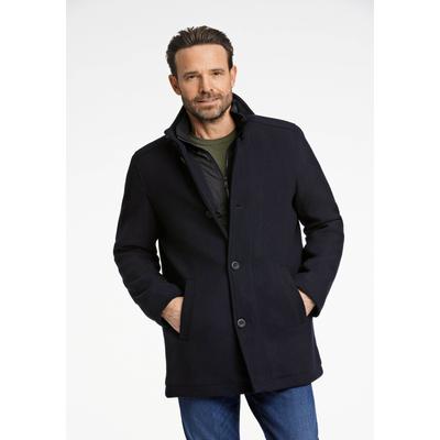 Kurzmantel BISON "Mantel Comfort Fit", Herren, Gr. XXL, blau (navy), Obermaterial: 60% Wolle, 40% Polyester. Füllung: 100% Polyester, Mäntel Kurzmantel