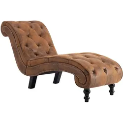 vidaXL Chaiselongue Braun Wildleder-Optik