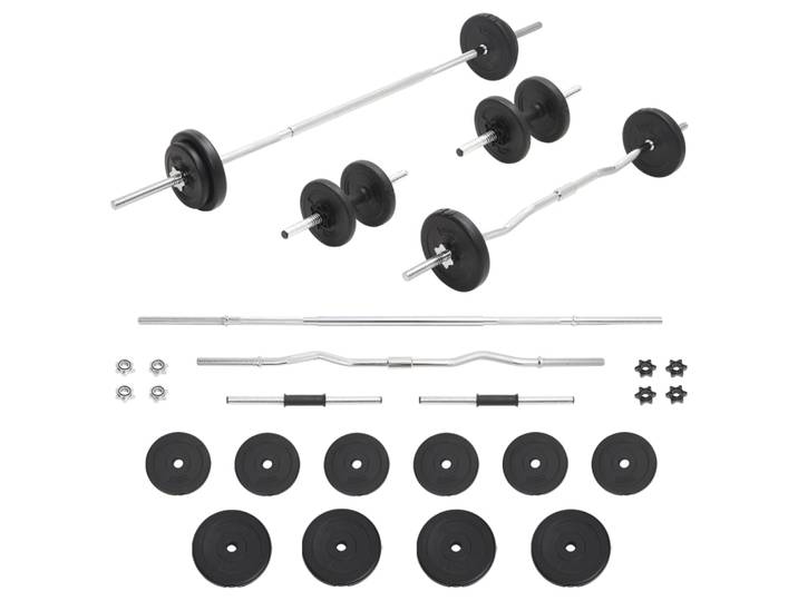 vidaXL Langhantel- und Kurzhantel-Set 30 kg