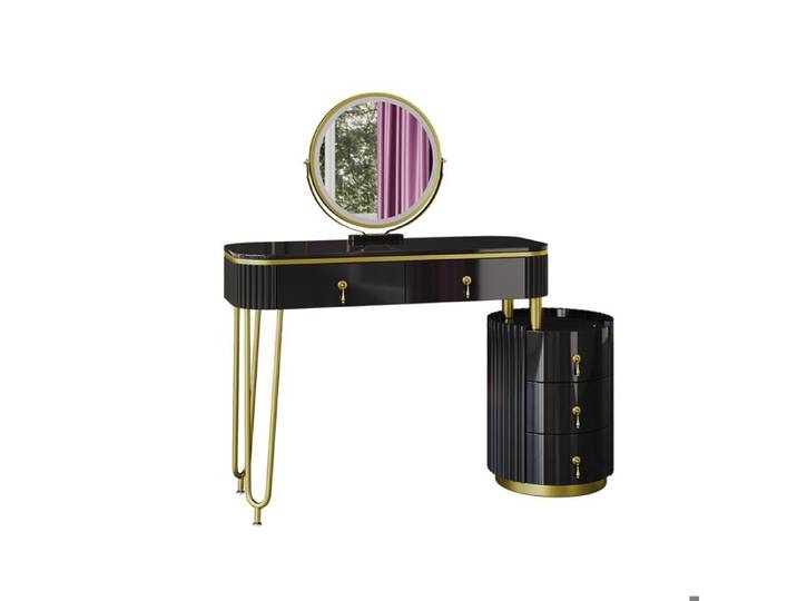 Coiffeuse Charlène 100cm avec miroir LED Noir Vicco 40630