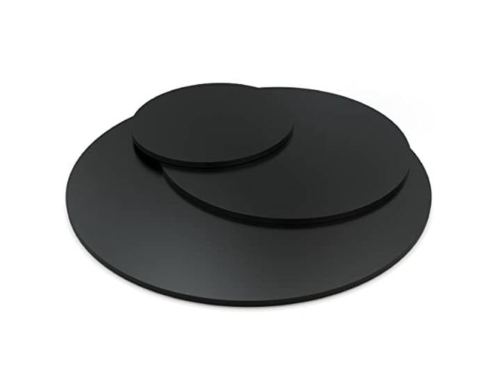 AUPROTEC Tischplatte 28mm rund Ø 1000 mm schwarz Holzplatte melaminharzbeschichtet Spanplatte mit Umleimer ABS Kante Auswahl: 100 cm