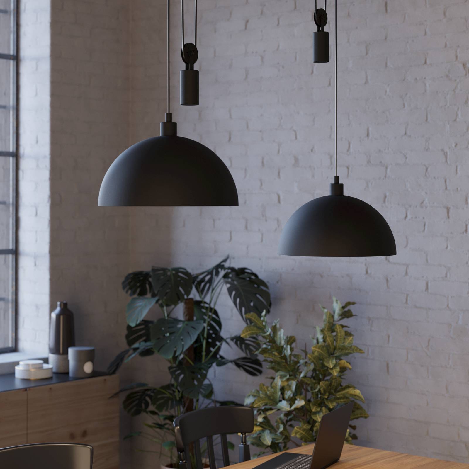 EGLO Lámpara colgante Winkworth, atenuable, Negro, Salón / Comedor, Metal, Lámpara colgante
