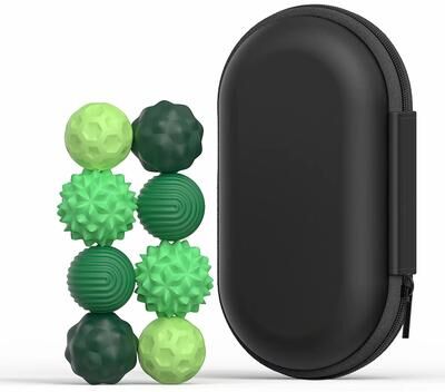 Inspired Finds Magnetic Sensory Fidget Balls Silicone Stress Relief Calming Toy Set 8pcs Green