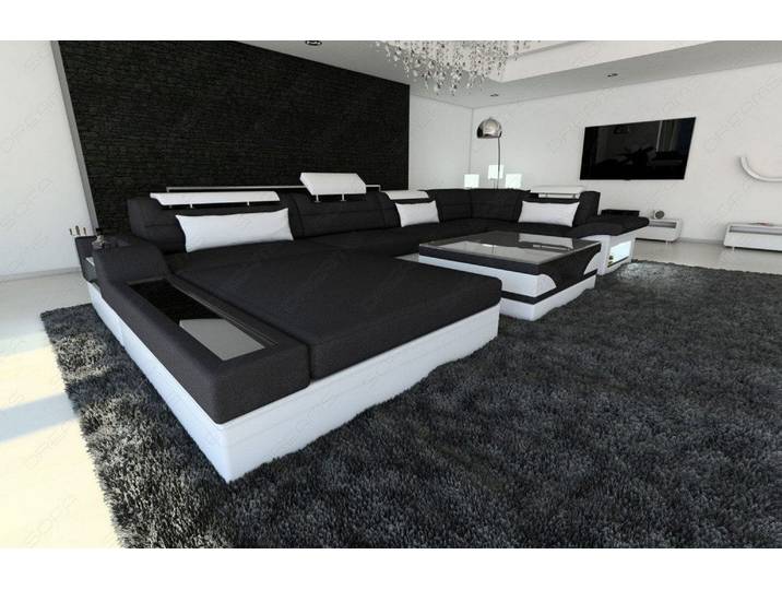 Wohnlandschaft Mezzo U-Form aus Stoff