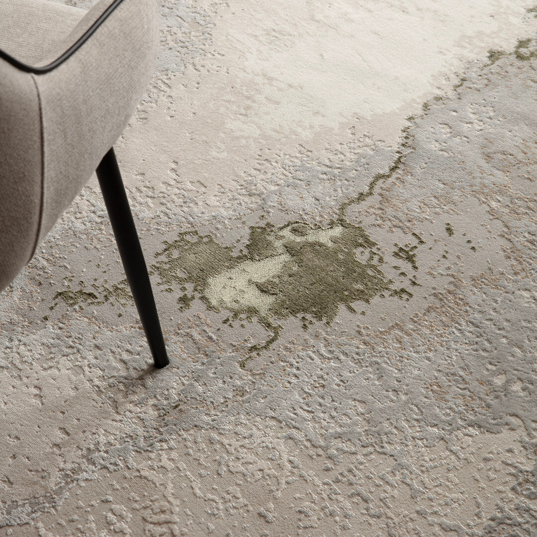 Metro Caydren Abstract Beige/Green Area Rug Green;White;Beige Rectangle 120 x 170cm