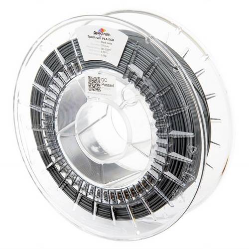 Spectrum Filaments 81645 Filament ESD PLA ESD-sicher, Highspeed Filament 1.75mm 500g Dark-Grey, Dunkelgrau, Grau 1St.