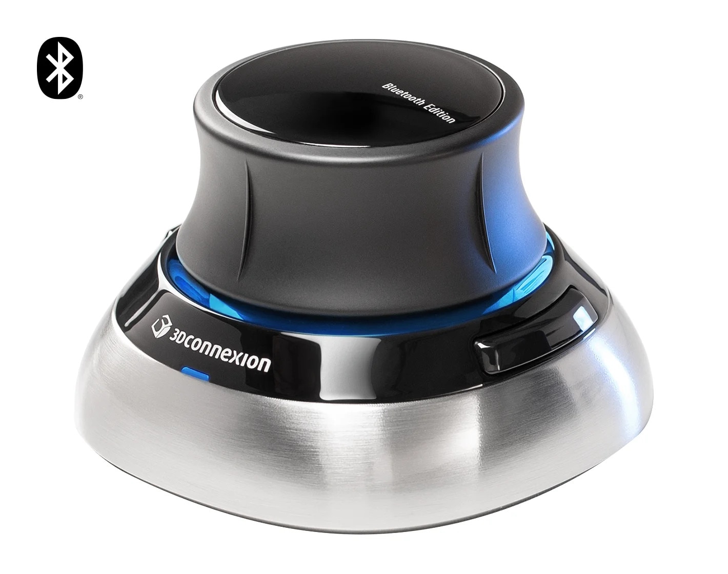 3Dconnexion SpaceMouse® Wireless Schwarz/Silber - 3D Navigations Maus, Bluetooth, USB-C für Windows & macOS 3DX-700115