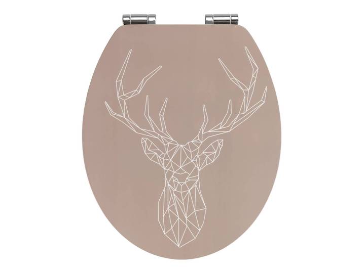 Premium WC-Sitz Stag MDF Mitteldichte Holzfaserplatte Befestigung: Zinkdruckguss Braun 38 x 44 x 38cm