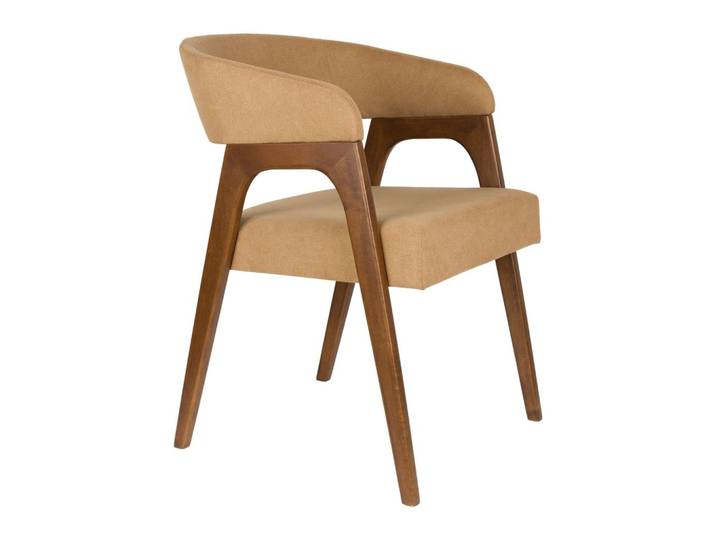 Sessel Adamello 2er-Set, Beige mit Gummibaumholz-Gestell von Dutchbone