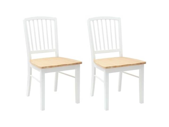 NKOPPFG Esszimmerstühle 2 STK Massives Gummiholz Weiß Küchenstühle, quadratische Beine, Rückenlehne, minimalistisches Design, pflegeleicht, vielseitig einsetzbar