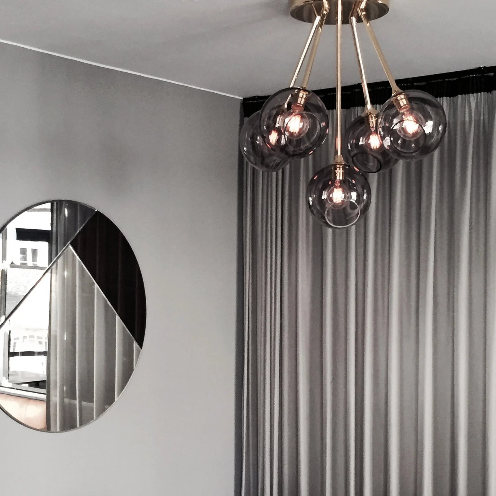 Ballroom Molecule hanglamp Design by Us - Messing/Paars - Glas