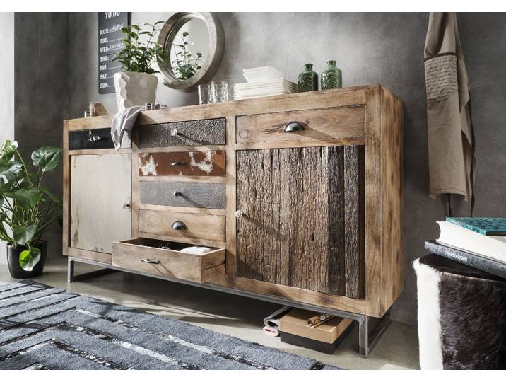 Sideboard Ethno aus massivem Mangoholz – Montierte Lieferung – 3%-Vorkasse-Rabatt