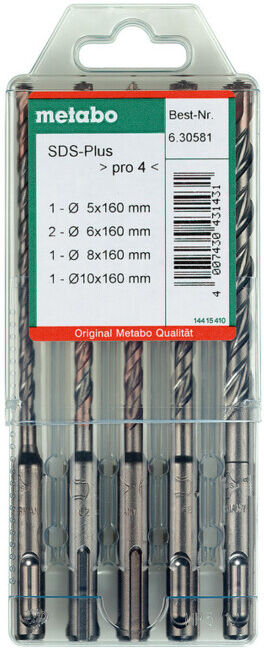 Coffret de 5 forets SDS-plus Metabo Pro 4 (630581000)
