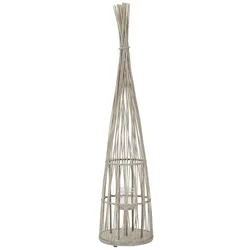 ECD Germany Bambus Laterne, Windlicht H:150cm Gartenlaterne mit LED-Lichterkette & Glaseinsatz, Bambuslaterne, Kerzenhalter Innen/Außen, Deko Laterne