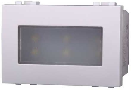 Ettroit Lampada Led Segnapasso 2.4w 220v Luce Bianco Freddo 6000k Da Incasso Compatibile Bticino Livinglight Colore Bianco