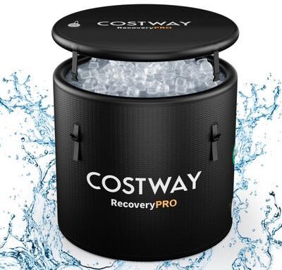 Costway 79 Gal Water Chiller Compatible Cold Plunge Tub with Cover-Black
