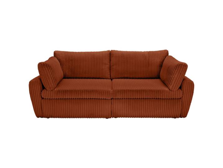 Carryhome Schlafsofa, Terracotta, Kunststoff, 2-Sitzer, Füllung: Schaumstoff, 240x90x120 cm, Stoffauswahl, Liegefunktion, Schlafen auf Sitzhöhe, Rücken echt, Wohnzimmer, Sofas & Couches, Schlafsofas, Schlafsofas mit Bettkasten