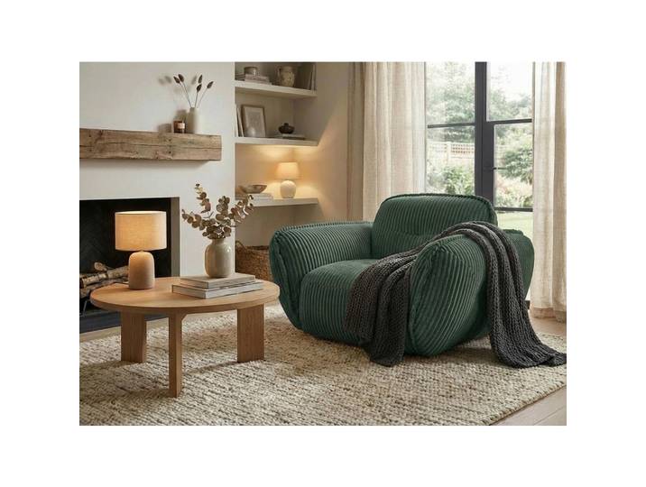 Trendmanufaktur Sessel BE Fluffy, Dunkelgrün, Kunststoff, 123x87x120 cm, Made in EU, gepolsterte Armlehnen, Wohnzimmer, Sessel, Sonstige Sessel