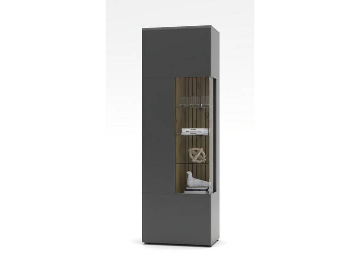 HARPER Vitrine Vitrine HARPER WILLIAMS BHT 65x201x40 cm grau Glasschrank