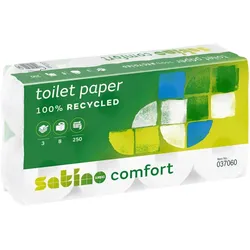 Wepa, Toilettenpapier, 1296 Rollen Satino Comfort 037060 Toilettenpapier 3-lagig Hochweiss Palette