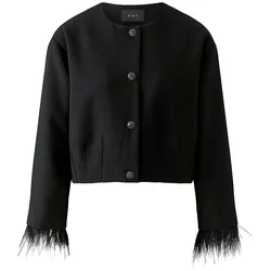 Jacke Rundhals-Ausschnitt oui schwarz, 40