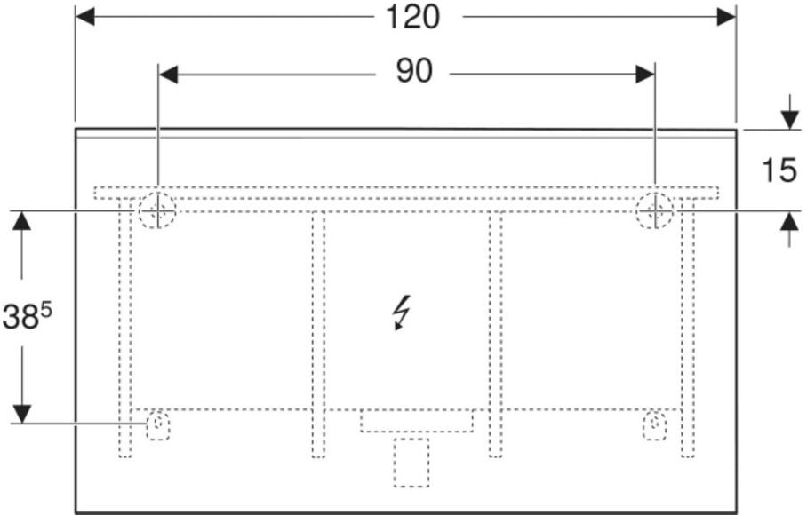 Geberit Lichtspiegel Option Plus 120x70cm, Alu elox., dir./ind. Beleucht. (502785001)