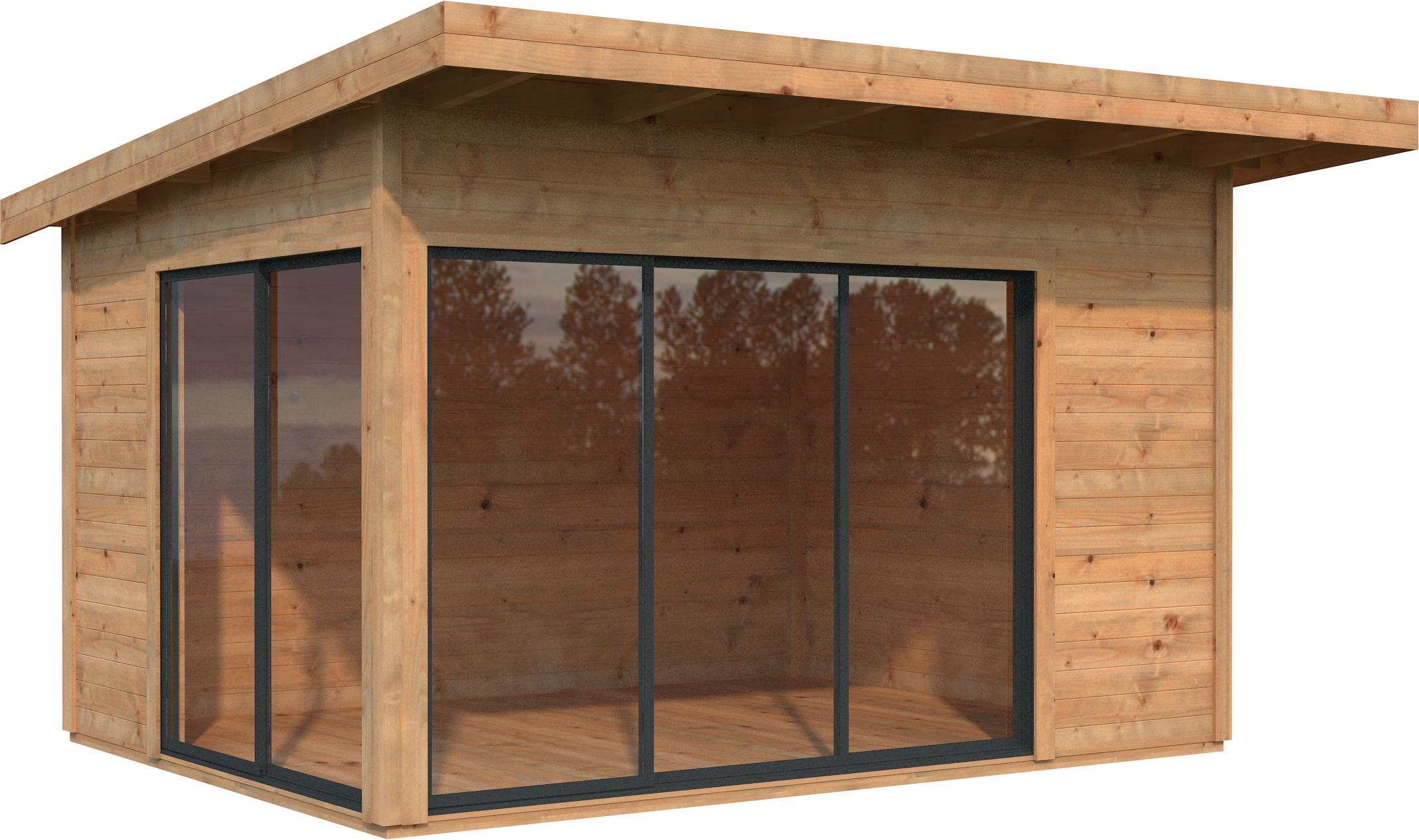 Gartenhaus Palmako Andrea 11,2 m² Schiebetür Isolierglas inkl. Fußboden 434 x 402 cm braun