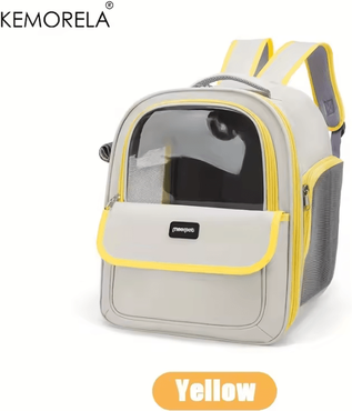 Inspire Curations TrailPaws Foldable Pet Carrier Backpack For Cats & Small Dogs yellow