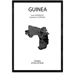 POSTER Länder & Kontinente Guinea A4 Rahmenlos