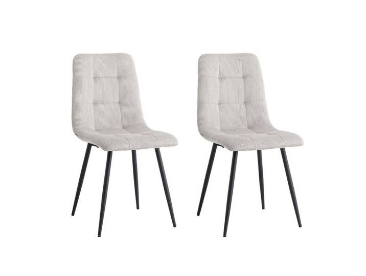 Chaises DOWISDOLY - Velours côtelé Vintage Gris (Lot de 2)