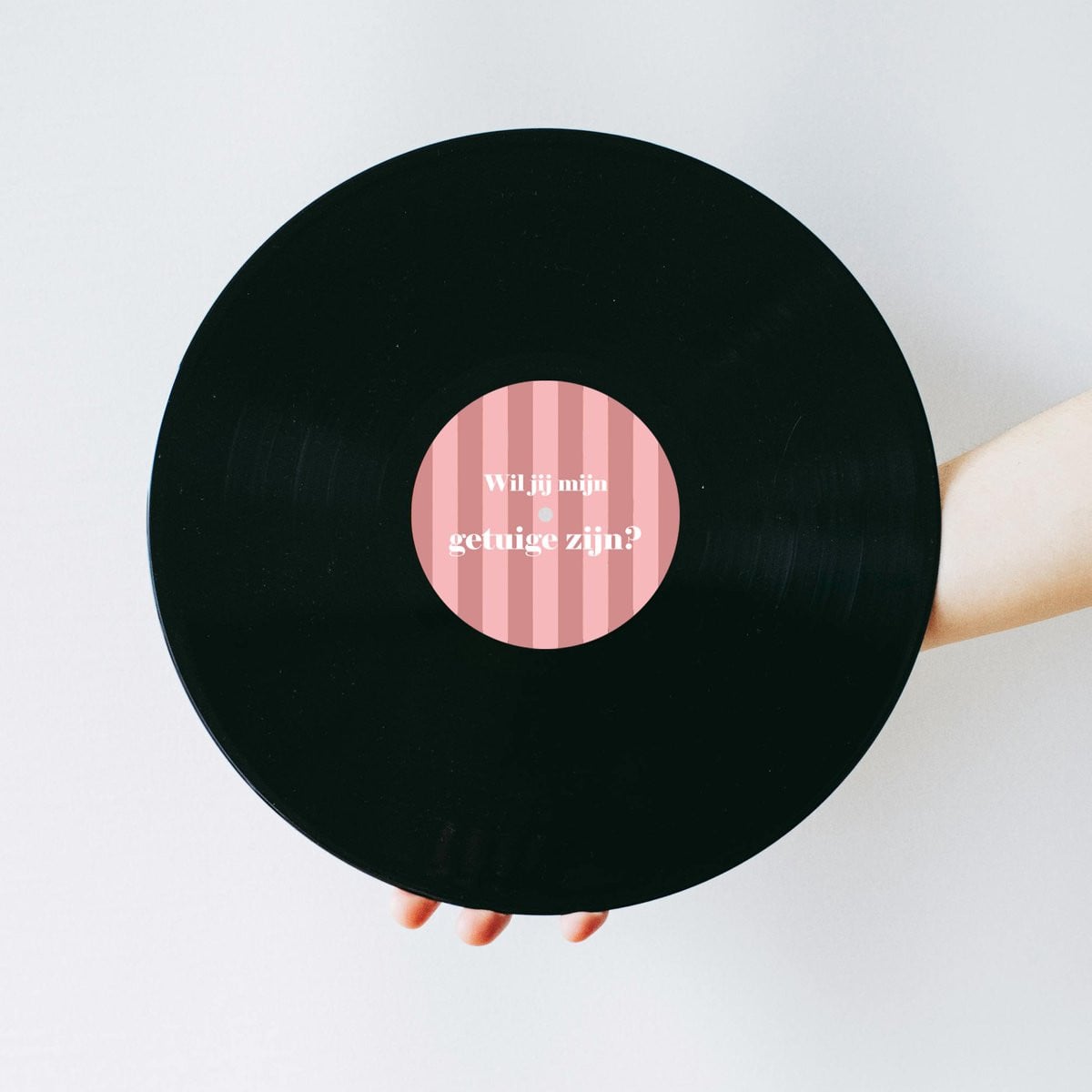 Vinylplaat met Pink Stripes Design - Muziek Cadeau voor Getuigen