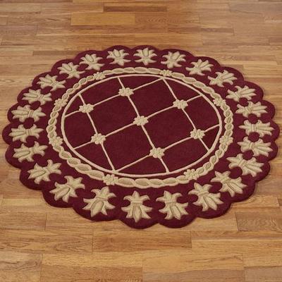 Touch of Class "Roman Empire II Round Rug, 7'6"" Round, Burgundy/Gold"