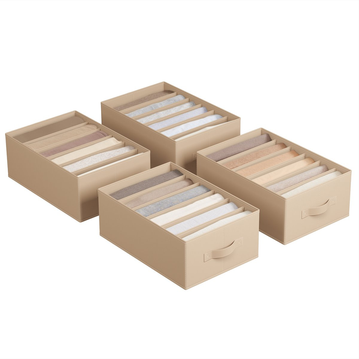 Songmics Set van 4 Opvouwbare Ladekast Organizers met 6 Vakken